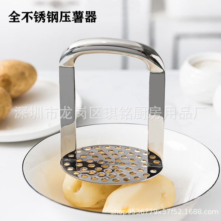 Stainless Steel Potato Masher Manual Masher for Mashed Potatoes and Fruit Puree, Home Use Baby Food Masher