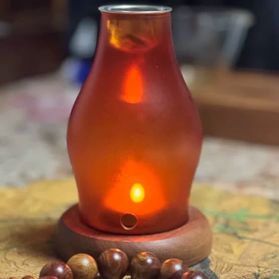 Fireproof Candle Incense Burner, Agarwood Chips Aromatherapy Lamp, Glass Aromatherapy Burner, Glass Candle Holder Aromatherapy Lamp