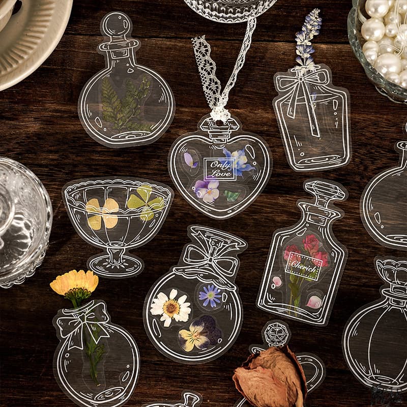 Transparent Embossed Bookmarks for Elementary Students Creative PET Plastic Small Bottles Flowers Leaves Leaf Veins Making Tools Kindergarten Children