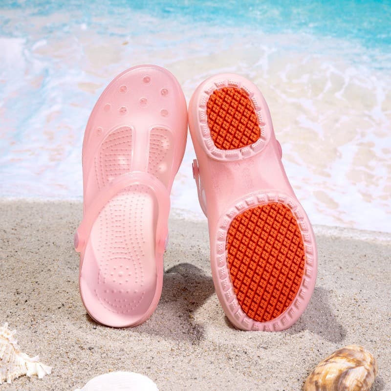Veblen Women's Summer Non-Slip Outdoor Soft Low Thick-Soled Slippers Jelly Shoes Beach Shoes Nurse Sandals