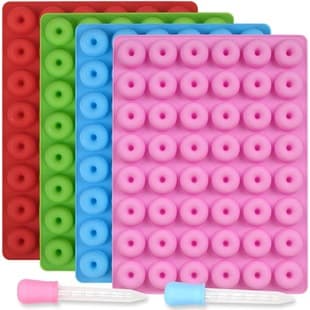 48-Cavity Mini Donut Chocolate Silicone Mold, Candy Mold, Cookie Mold, Ice Cube Tray