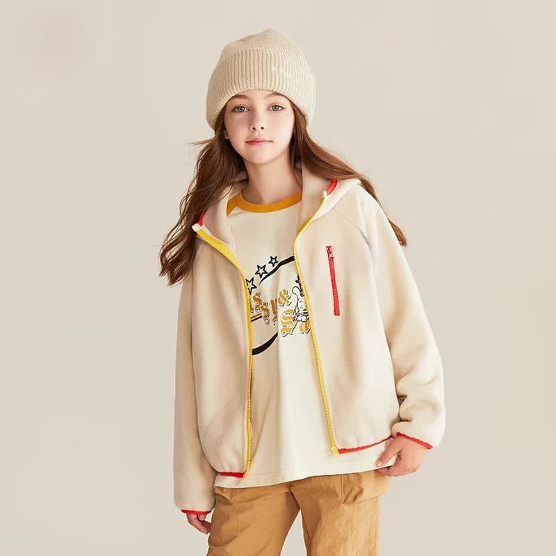 Thickened Fleece Hoodie Zipper Top Double-sided Oliver Velvet Jacket for Boys Warm Stylish Autumn Winter Student Outerwear