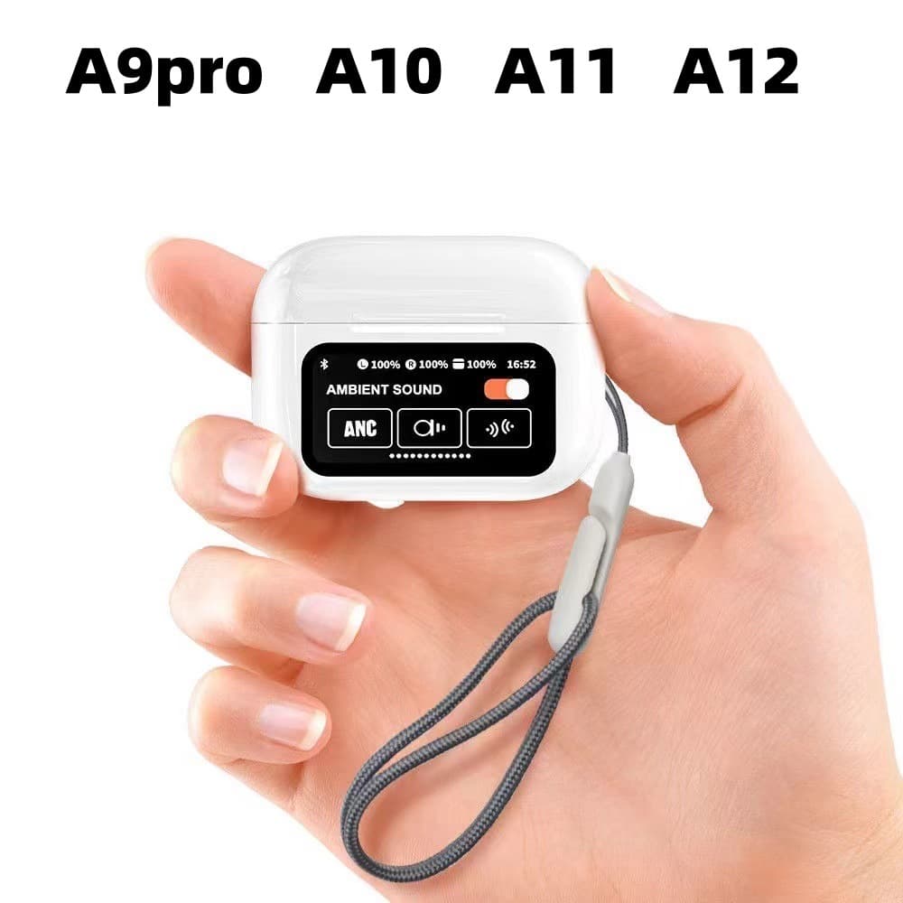A9 PRO earphones ENC smart color screen ANC active noise reduction with screen bluetooth earphones super long battery life can be liked