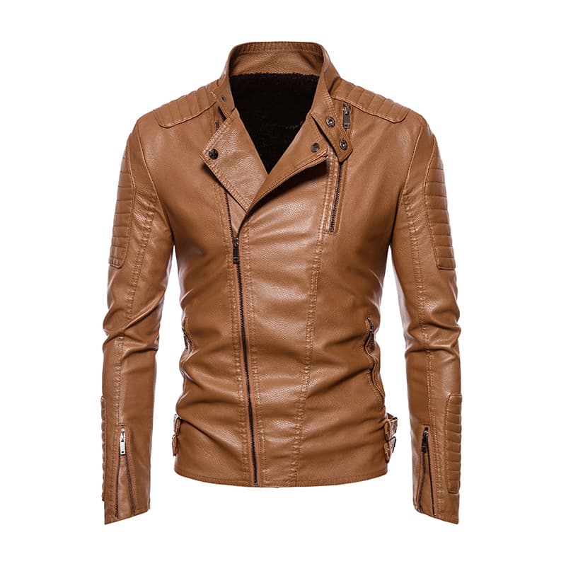 Men's leather jacket plus velvet autumn and winter cross-border foreign trade 3D picture leather jacket coat thickened lapel motorcycle PU leather jacket for men