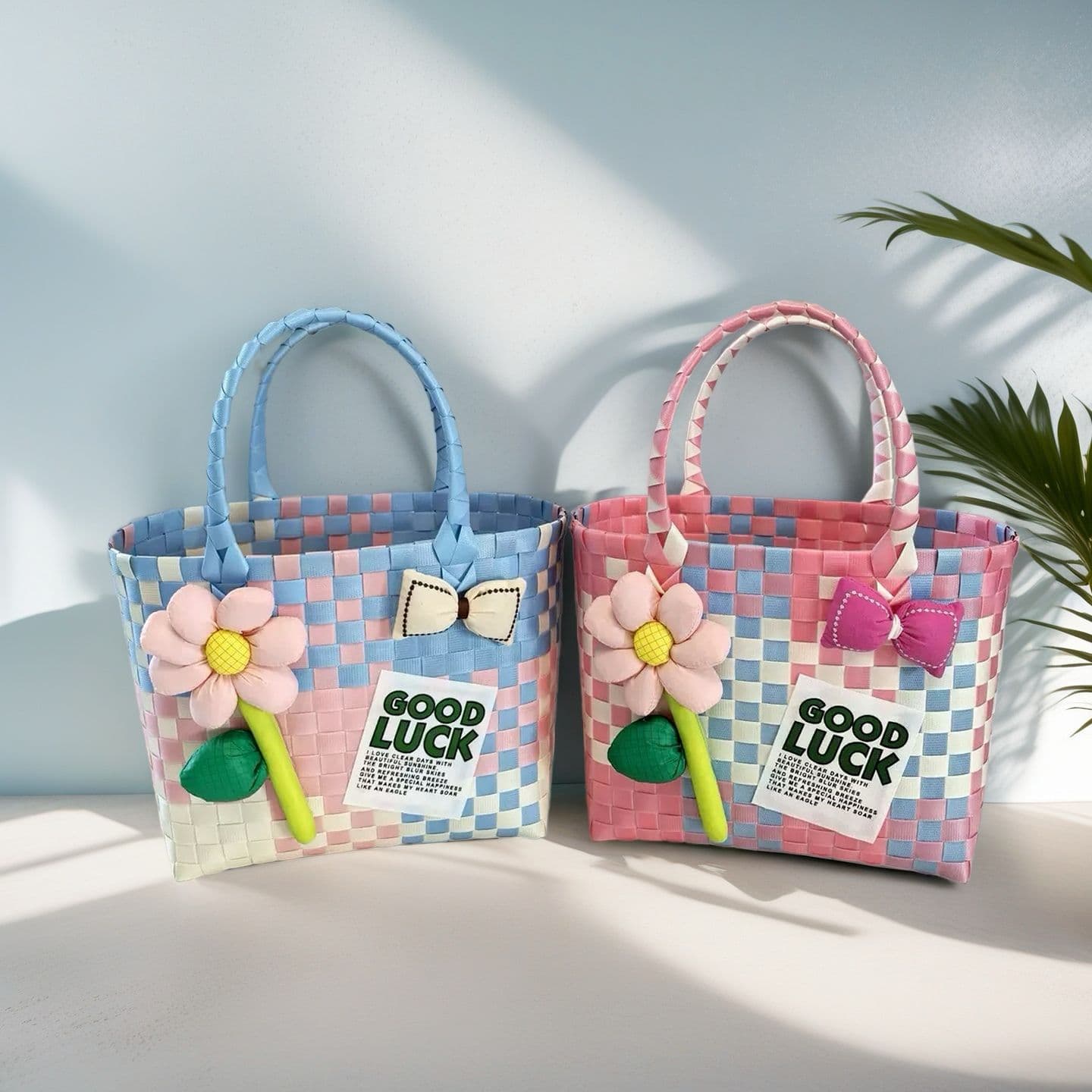 Cute Dopamine Accessories Handwoven Bag Children's Birthday Party Gift Bag Favor Bag Fresh Beach Bag