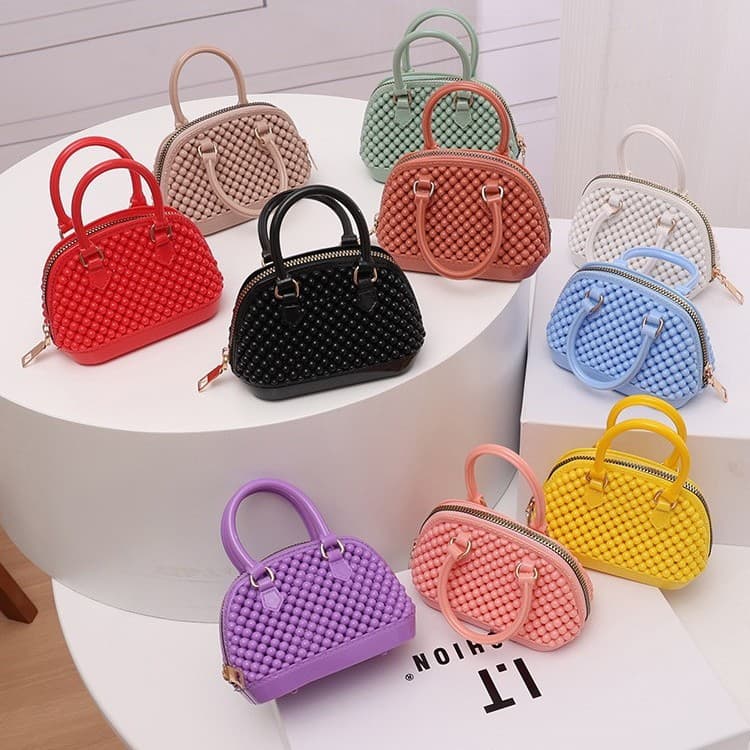 Wholesale Children's Jelly Bag, Kindergarten Girl's Fashion Coin Purse, Mini Shell Bag, Hollow PVC Shoulder Bag for Girls
