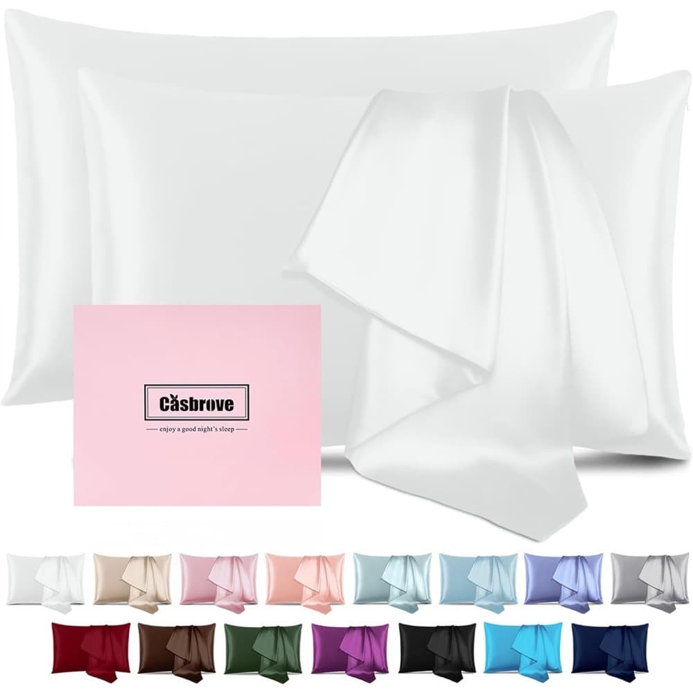 American Style Imitation Silk Pillowcases, Amazon Pillowcase Export, Faux Satin Solid Color Cross-border