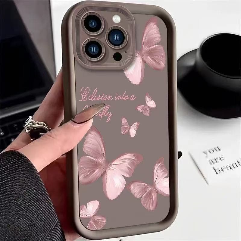 Creative Pink Butterfly Case for Apple iPhone 17, iPhone 16 Pro Max, Cross-border 15 Pro/14/13/