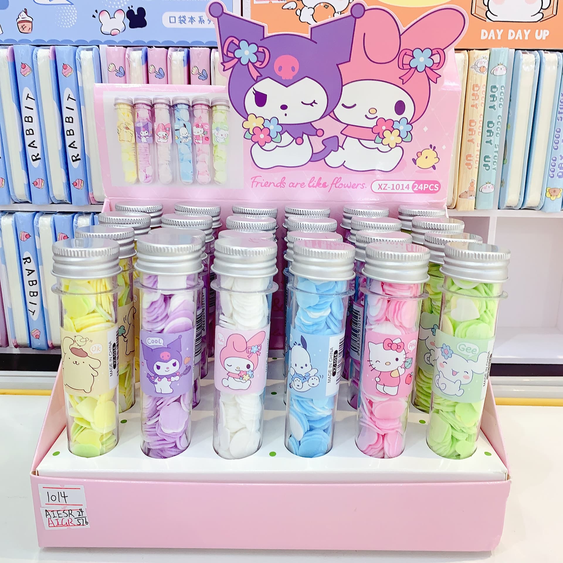 Sanrio test tube soap flower student outdoor portable hand sanitizer travel disposable bottled flower soap flakes