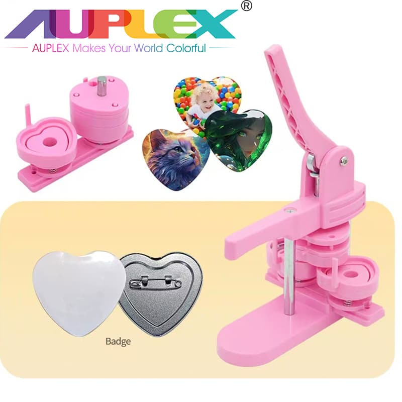 Anime Badge DIY Making Machine Manual Pin Button Maker Kit with Materials Bundle