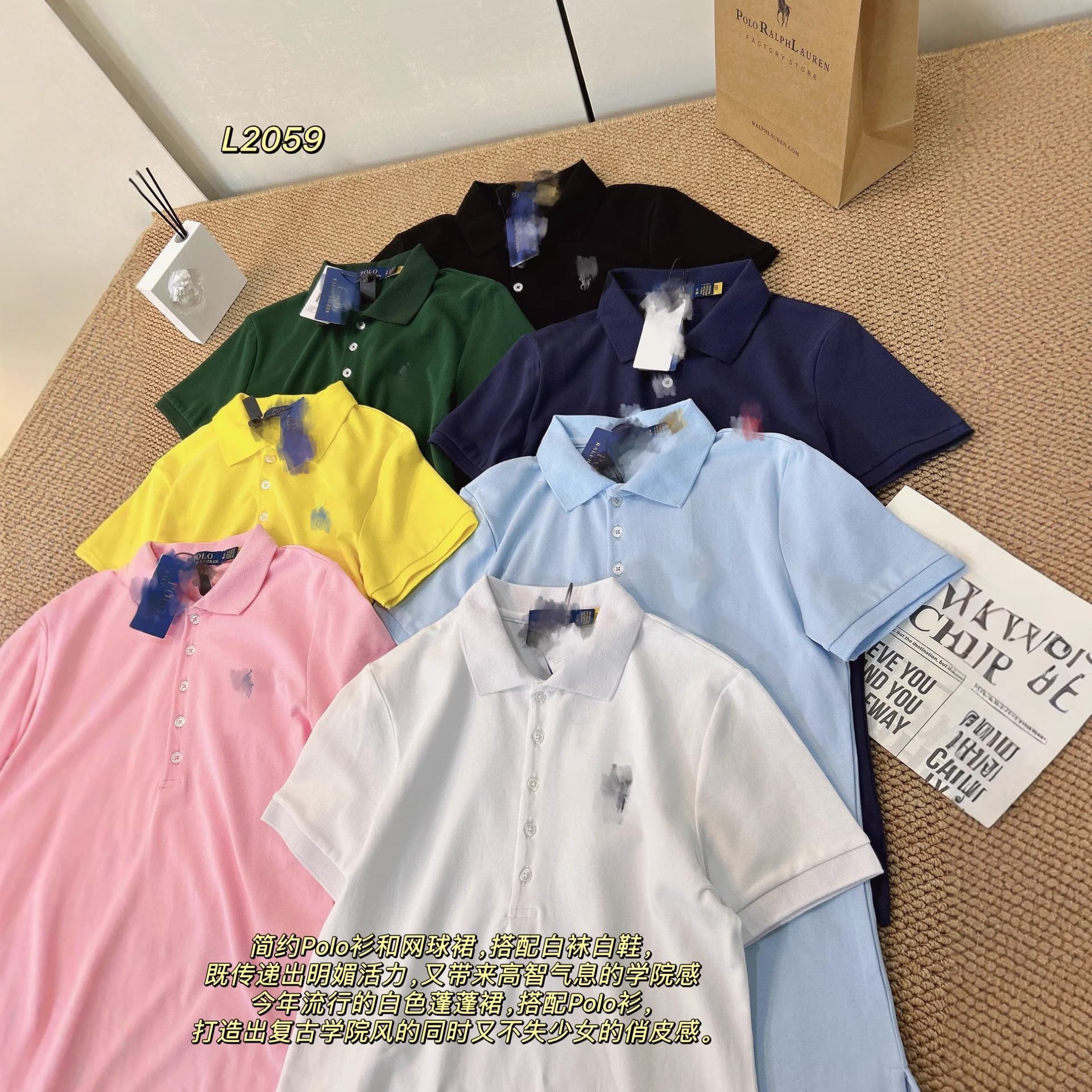 Summer Classic Embroidered Two-Button Polo Shirt Casual Loose Short Sleeve Women's Top Cotton Animal Pattern Straight Cut