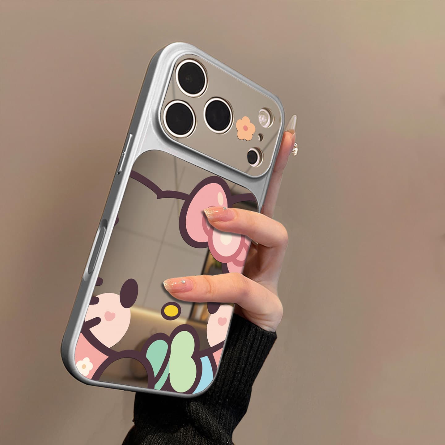 Cat expression suitable for Apple 17promax mobile phone case iPhone16pro new 16plus mirror 15