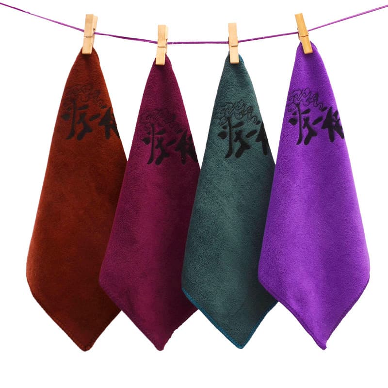 Source Factory Microfiber Thickened Tea Towels Absorbent Non-Shedding Small Square Towels Cloths Custom Logo