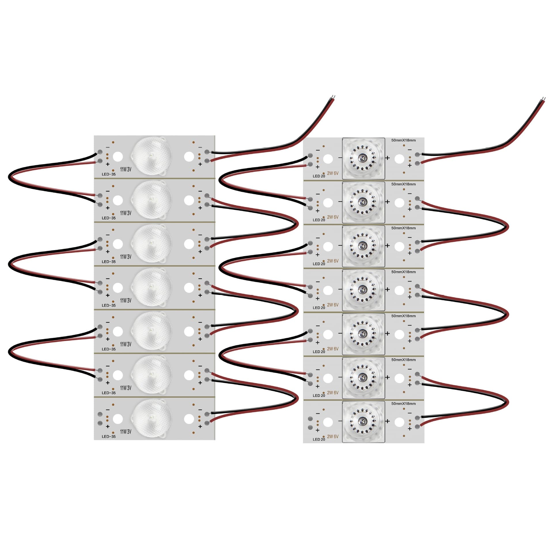 Factory cut XS-LED-20 XS-LED-35 universal LED backlight cord 3V 2w WIT type