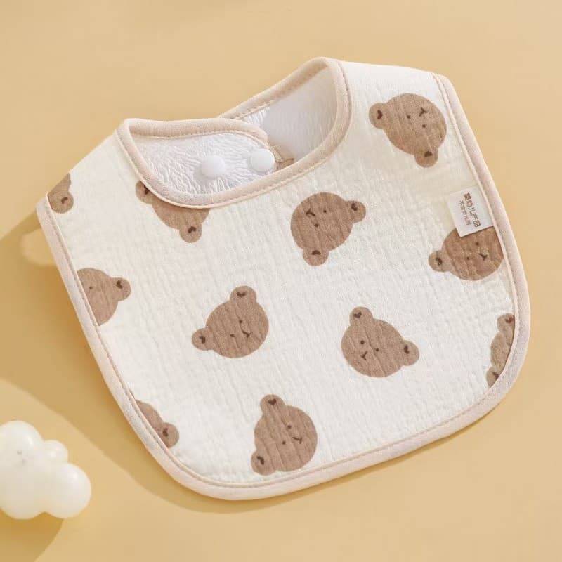 Wholesale cross-border baby Class A wrinkled cloth waterproof bib, cotton saliva napkin, newborn baby waterproof petal bib