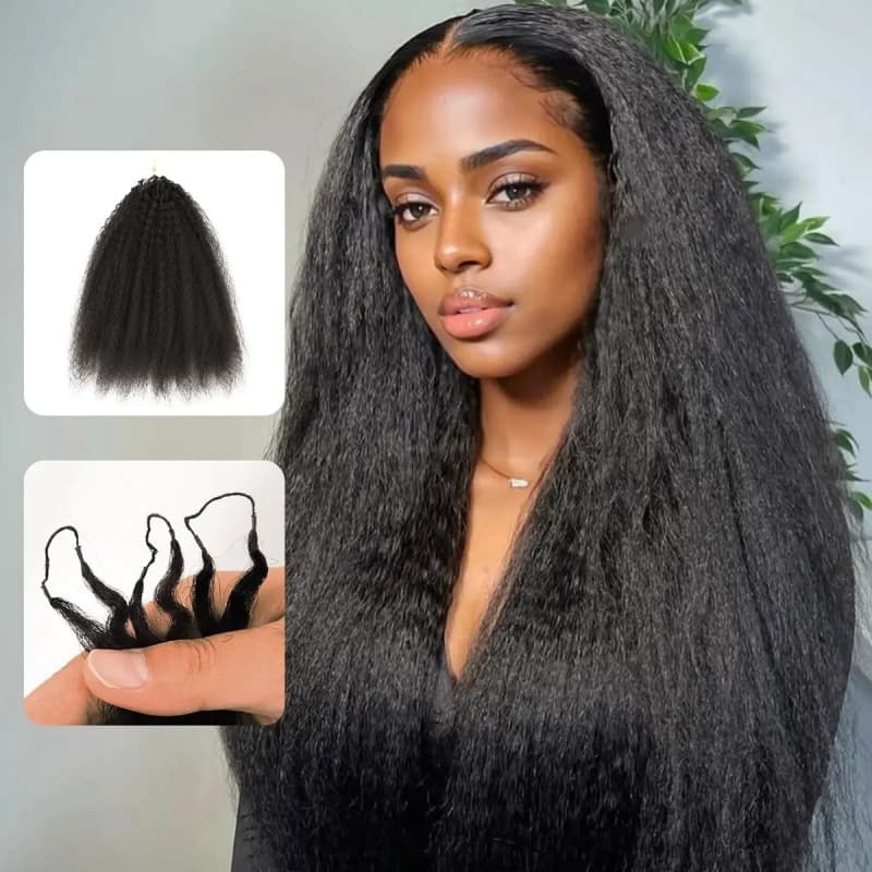Crochet Feather Hair Extensions Kinky Straight