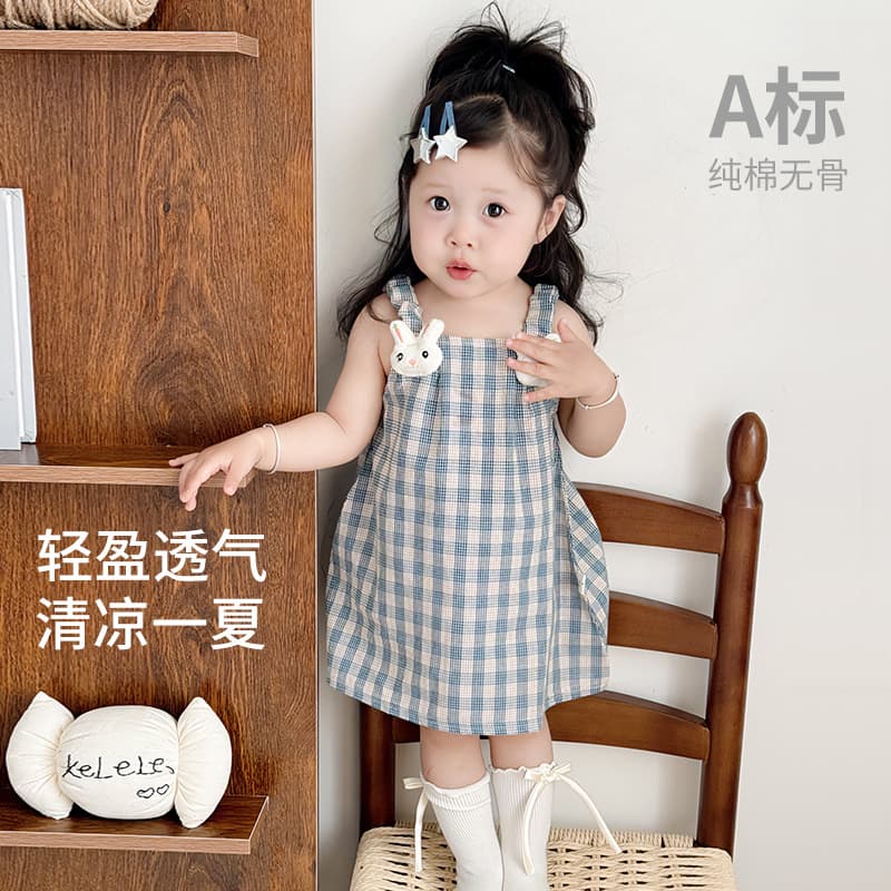 Baby Girl Sleeveless Dress Summer Thin Style Small Age Toddler Dress Sweet Cute Infant Vest Princess Skirt