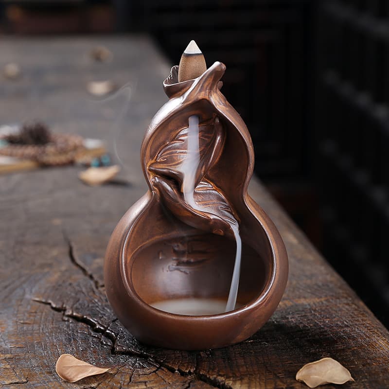 Cross-border supply of ceramic backflow incense burners, creative antique gourds, backflow incense burners, home furnishings