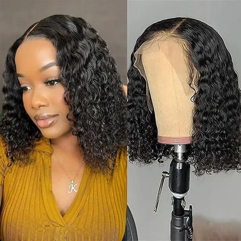 Cross-border foreign trade wigs European and American fashion front lace curly hair African hot-selling small curly hand-rolled wig headgear