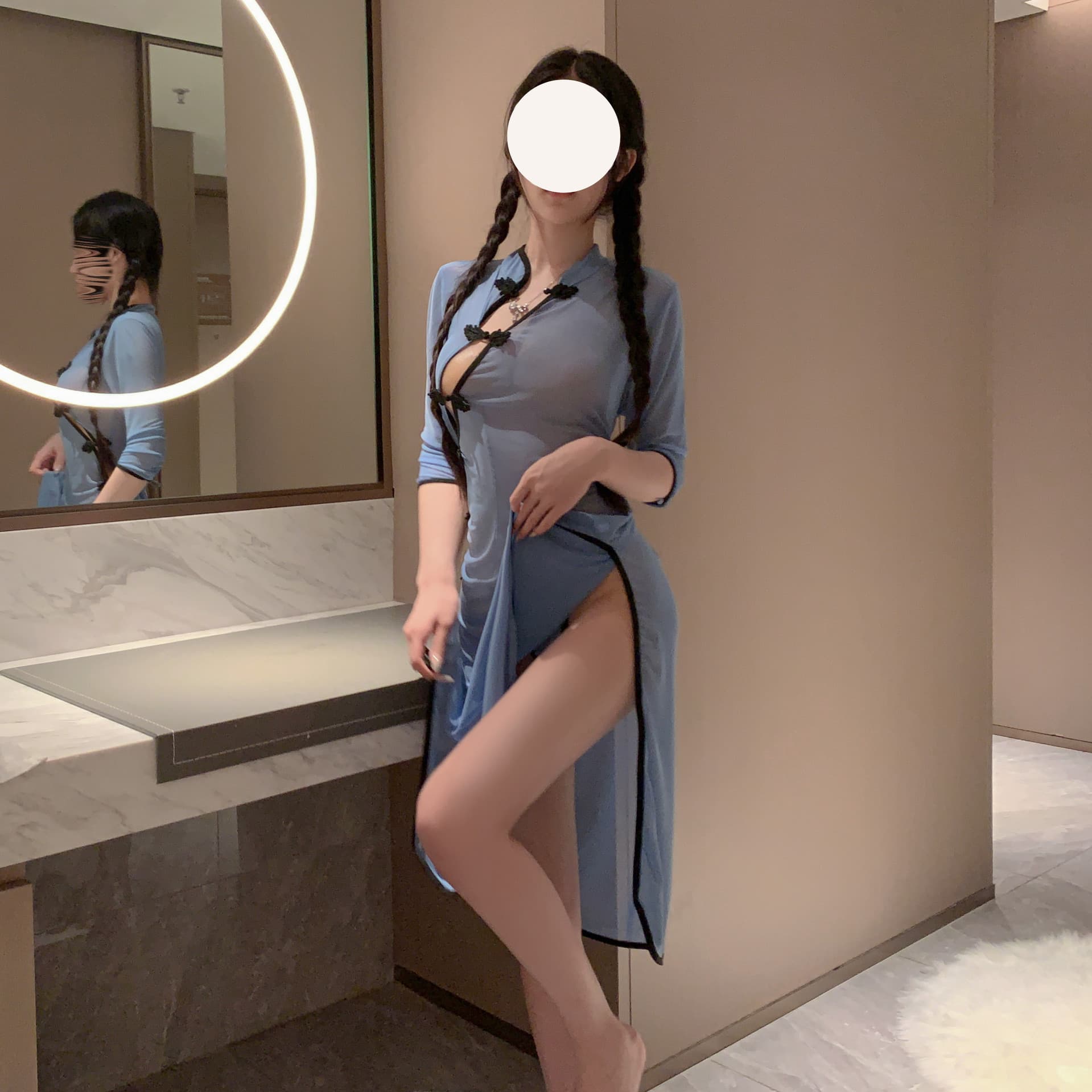 Sexy lingerie, sexy and passionate, ancient style Hanfu uniform, cheongsam, classical pajamas for women, no need to take off, long see-through suit for women