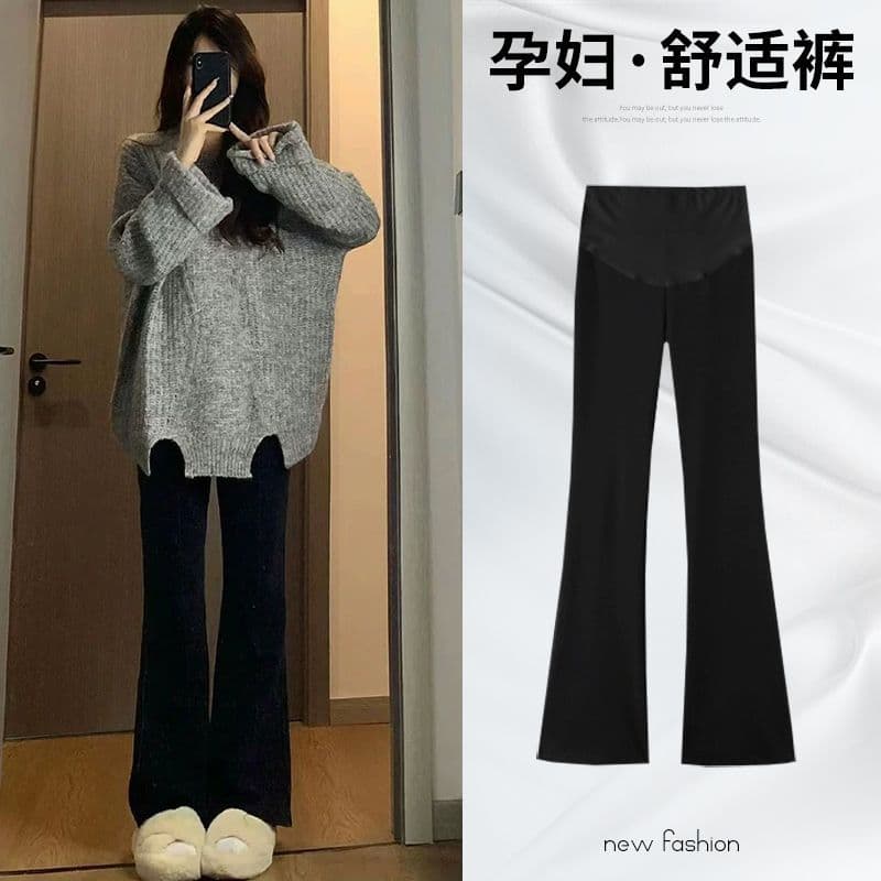 Two Lengths Maternity Pants Fall/Winter New Style Goddess Pants Flared Pants Ankle-Length Slimming Outerwear Long Pants Dress Pants