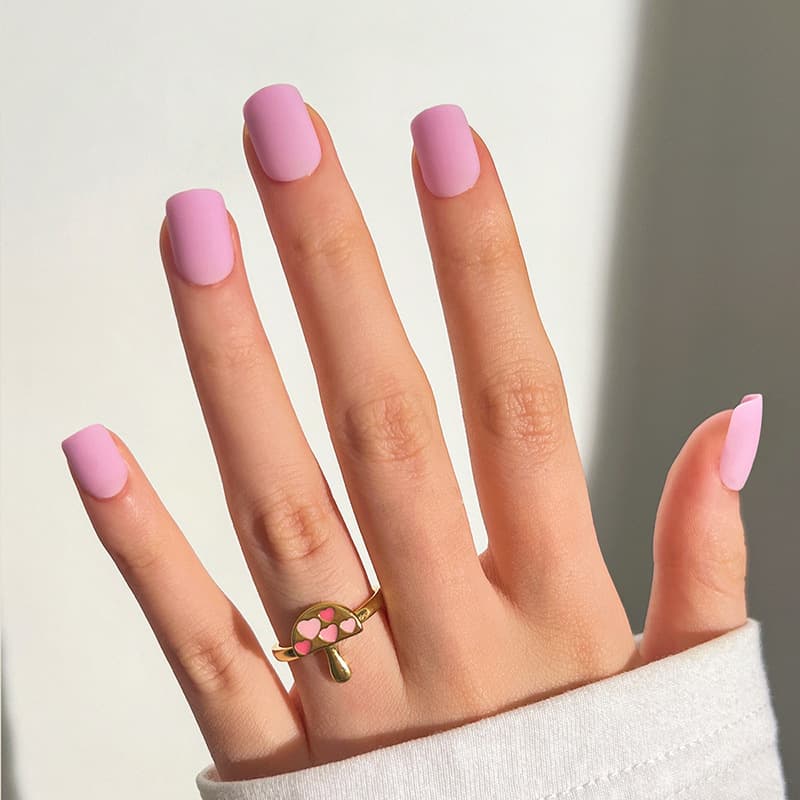 Manicure patches wearable nails wholesale macaron color purple frosted nails nail patches press on nails