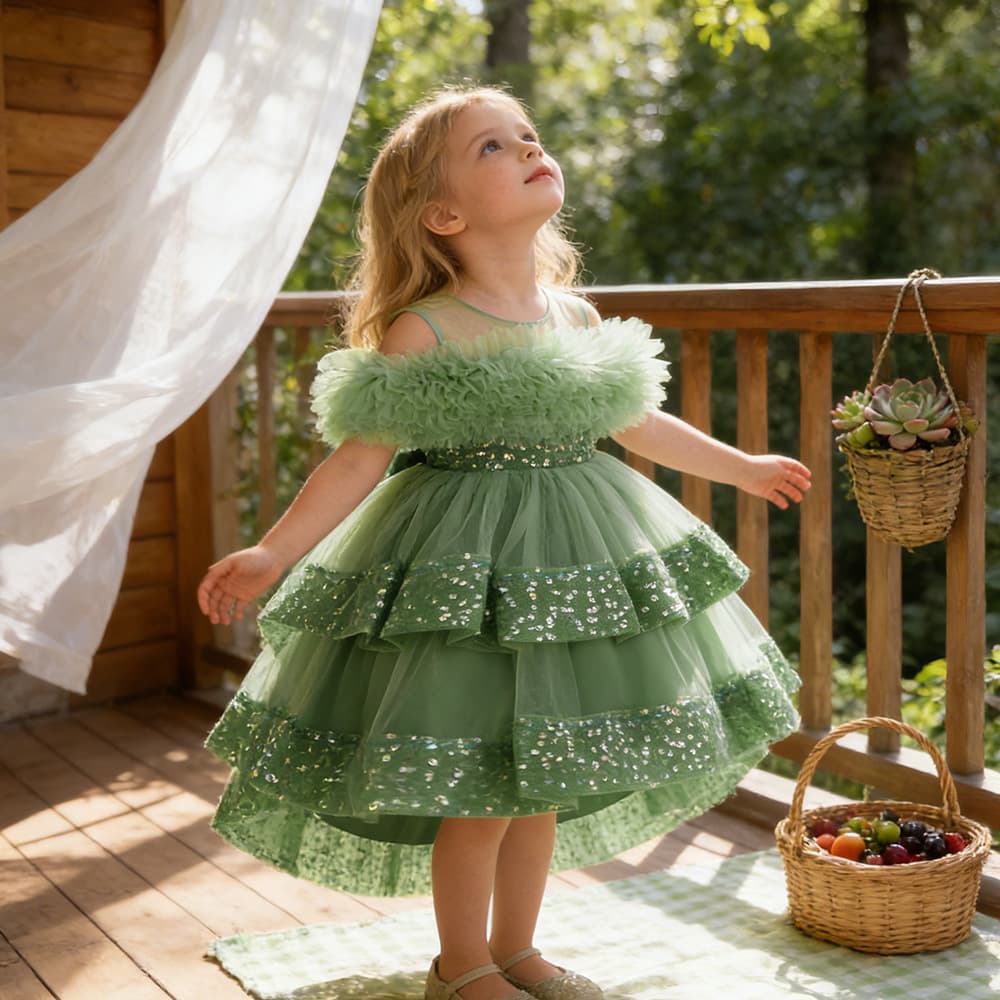 Amazon infant and toddler dress sequined fluffy bow princess dress baby first birthday party tuxedo christening dress