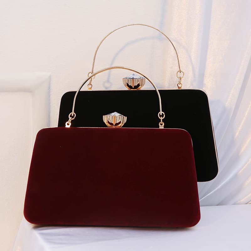 New Cross-Border Velvet Evening Bag European and American Style Clutch Party Formal Dress Handbag