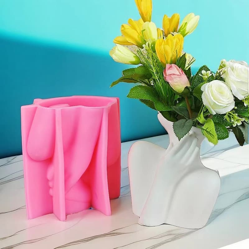 New human body neck vase silicone mold European style home neck care human ornaments decorative plaster mold