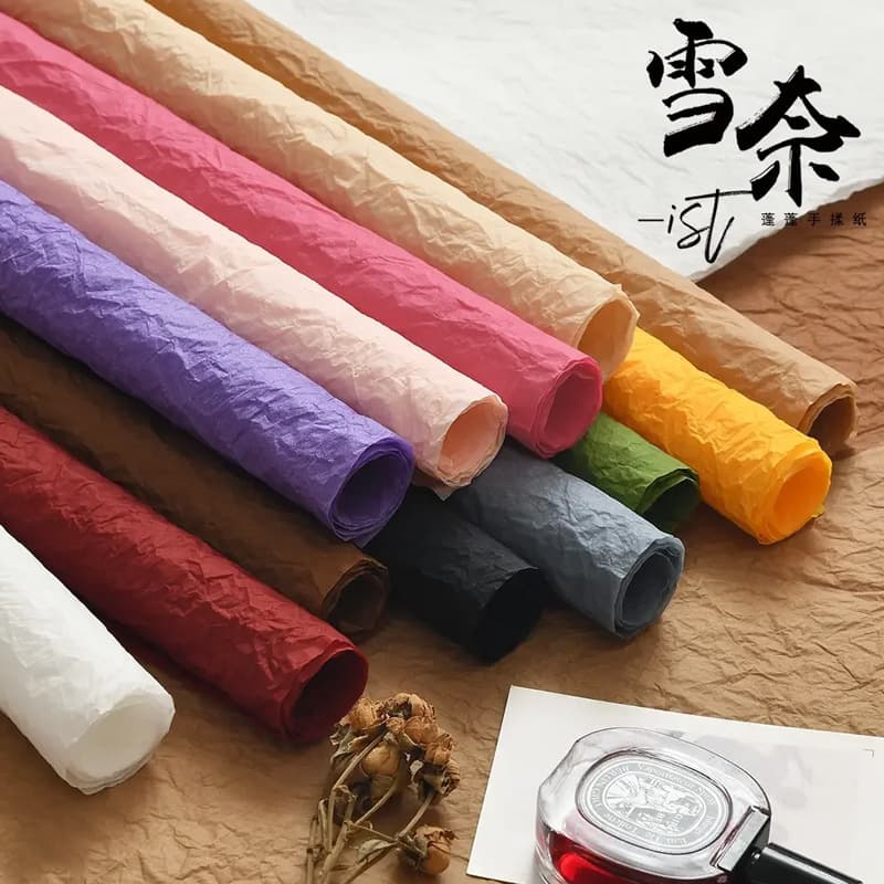 Wrinkled paper shenna paper hand-rolled paper flower shop flower wrapping paper handmade native paper bouquet packaging materials wholesale