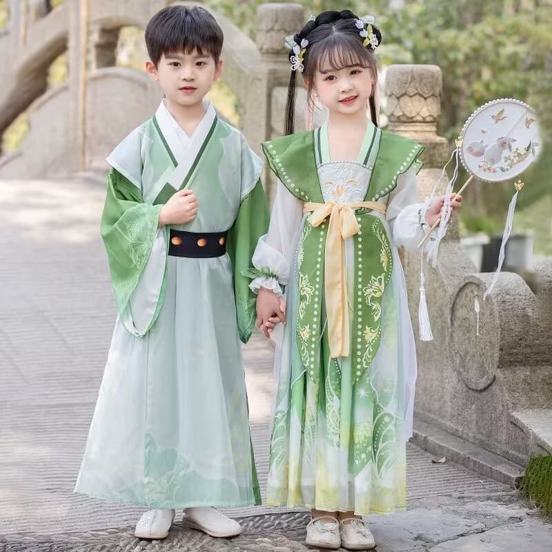 Hanfu for boys and girls, 2023 new autumn style, boys' ancient costume, traditional Chinese clothing, Tang suit, Mid-Autumn Festival performance costume.