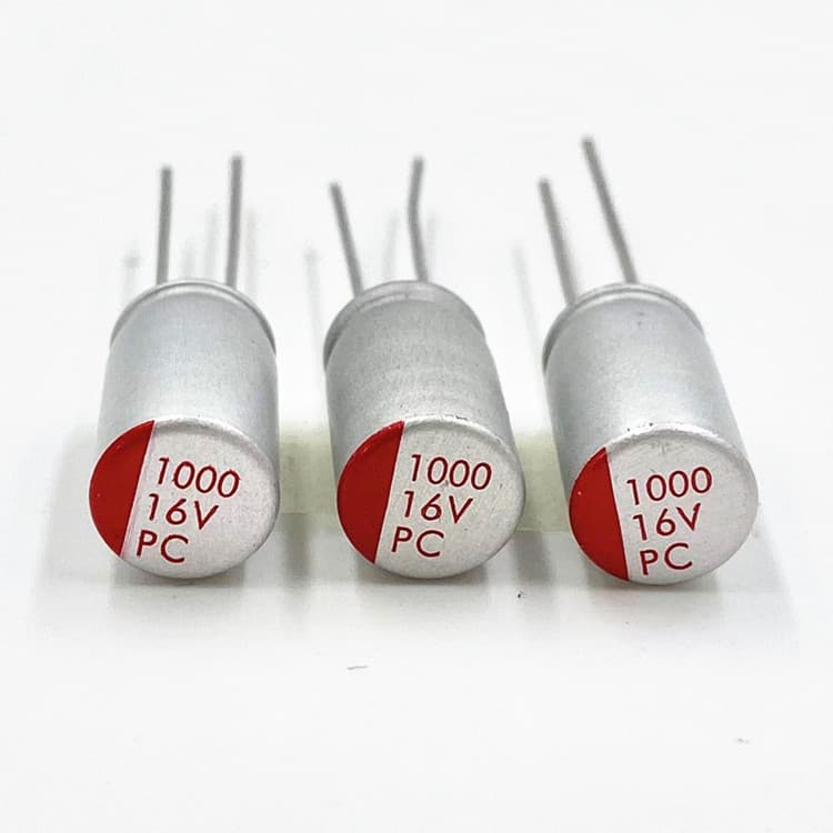 16V 1000uF PC solid capacitor, 8x14mm in size, genuine high-polymer solid electrolytic capacitor, manufactured by the factory.