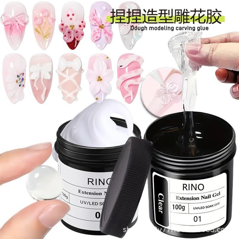 Nail Art Hard Solid Modeling Gel Non-Sticky Three-Dimensional Carving Gel Shaping Modeling Gel Model Gel No-Wash Can Be Rubbed with Powder