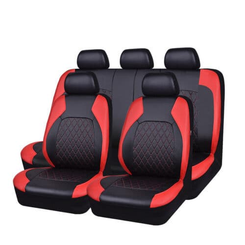 Diamond Pattern Cross-border PU Leather Foreign Trade Car Seat Covers, Quilted Bracket Leather 9-Piece Set, Leather Universal Factory Direct