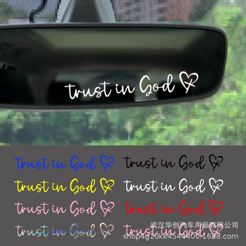 Cross-border hot selling Believe in God Car Mirror Car Sticker Vinyl Car Window Glass Decoration Sticker