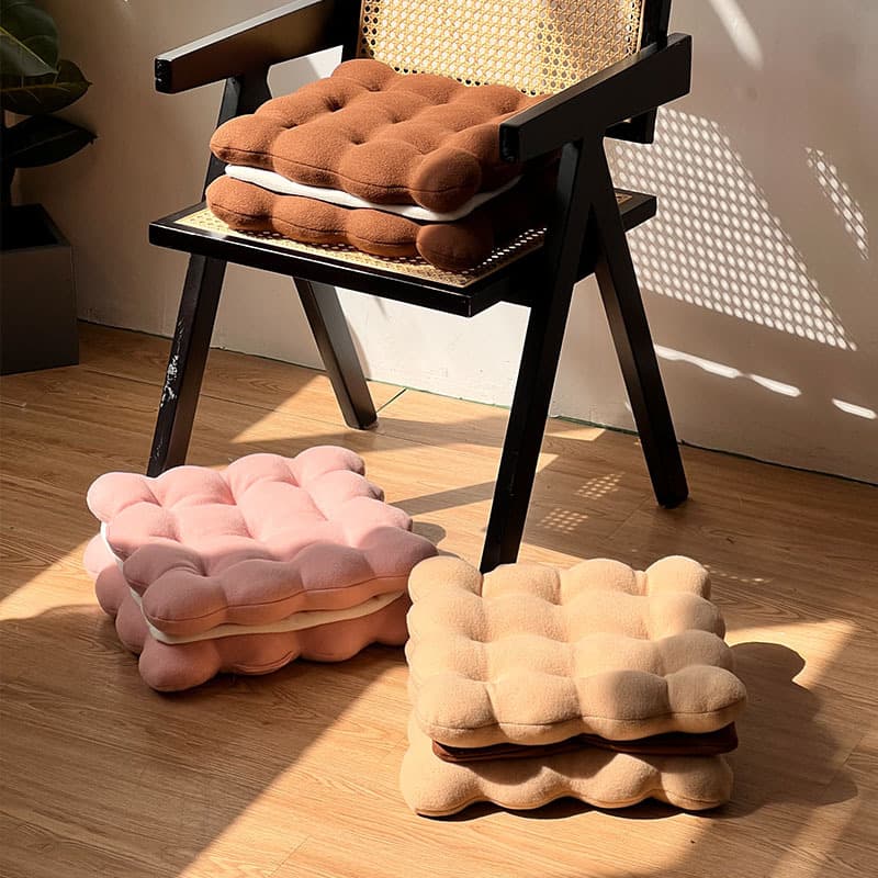 Creative Sandwich Cookie Cushion Thickened Plush Chair Pad Floor Cushion Lazy Season Universal Warm Pad