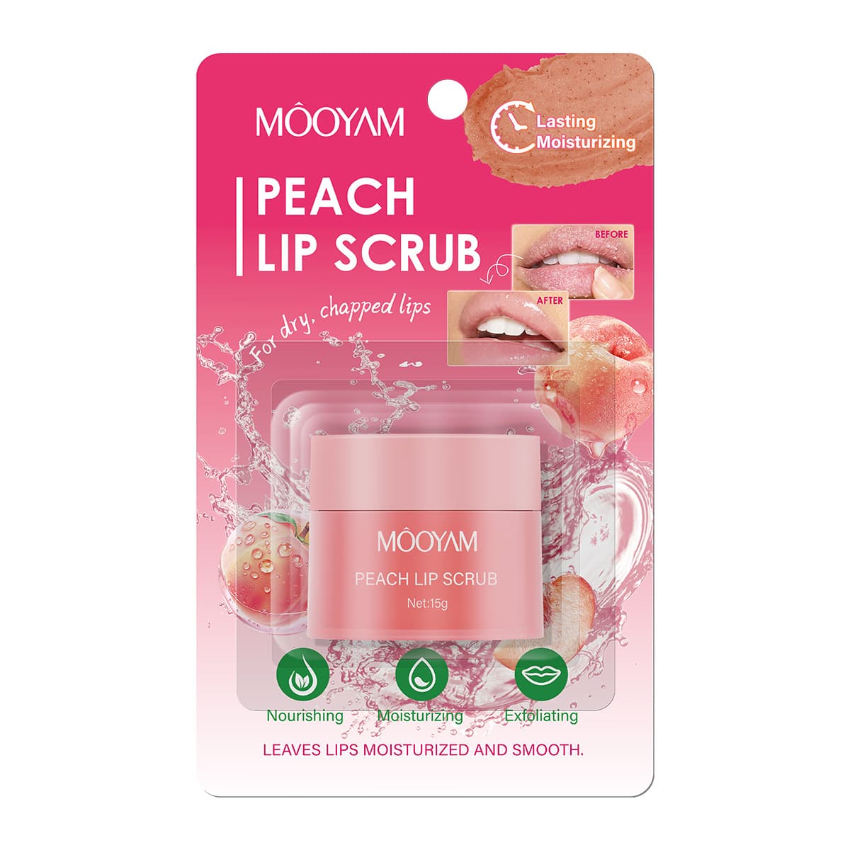 Peach Scented Lip Scrub Natural Plant Particles Gentle Dead Skin Exfoliation Moisturizing Nourishing Lip Line Lightening