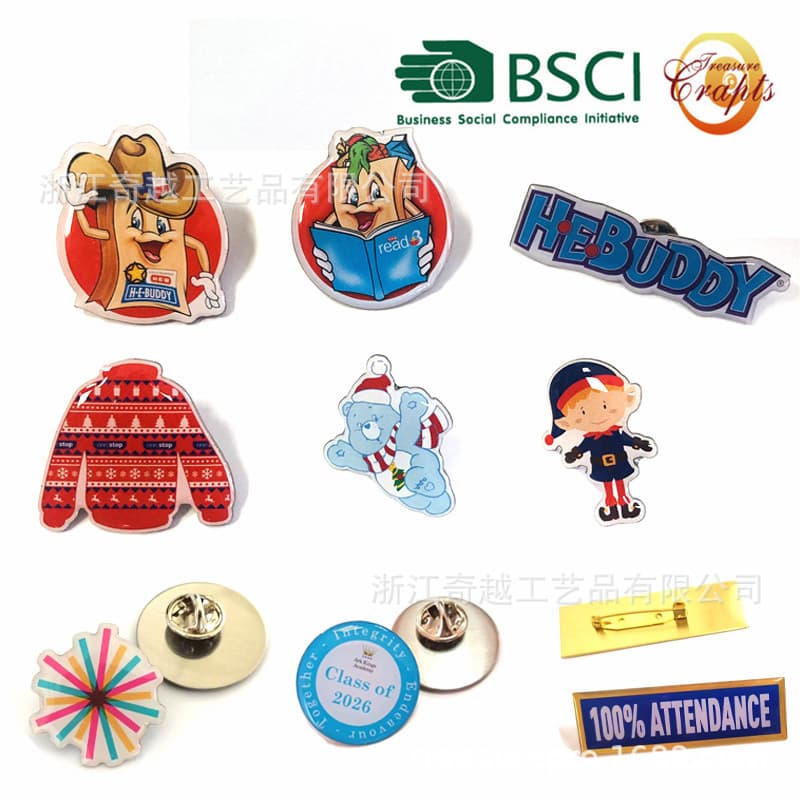 Stainless steel printed glue badge custom cartoon cartoon stainless iron glue badge custom stainless steel keychain