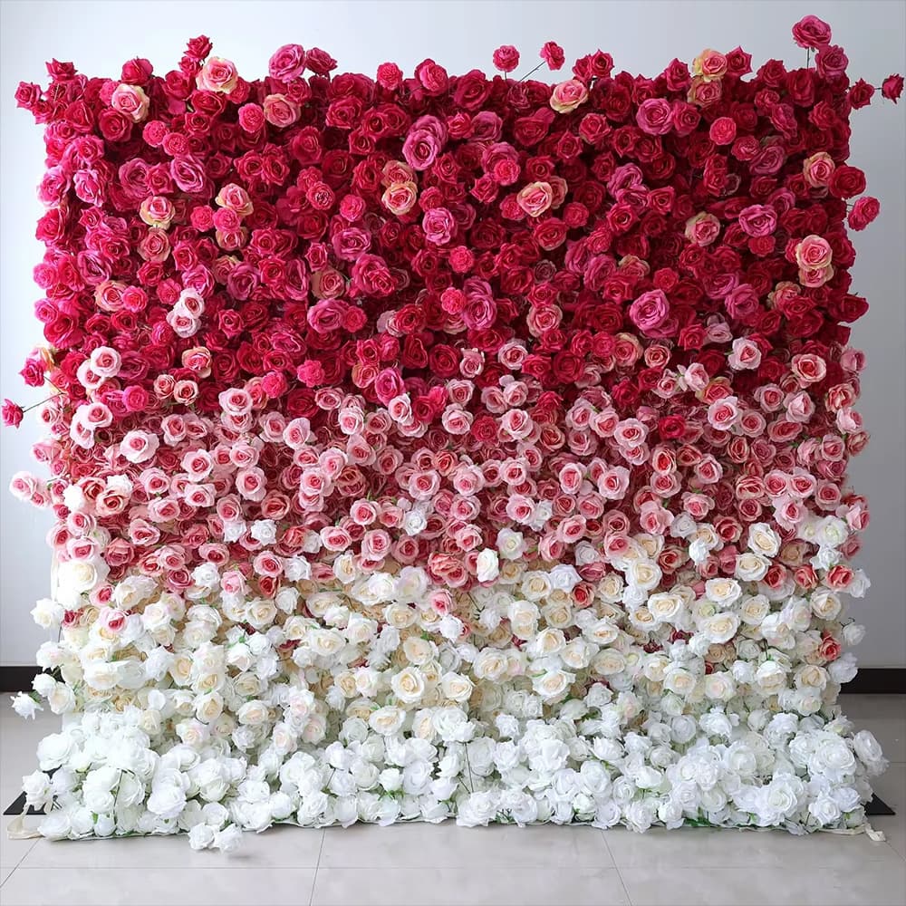 Cross-border gradient simulated flower wall multi-size background wall wedding decoration hotel layout props fake flower wall check-in wall