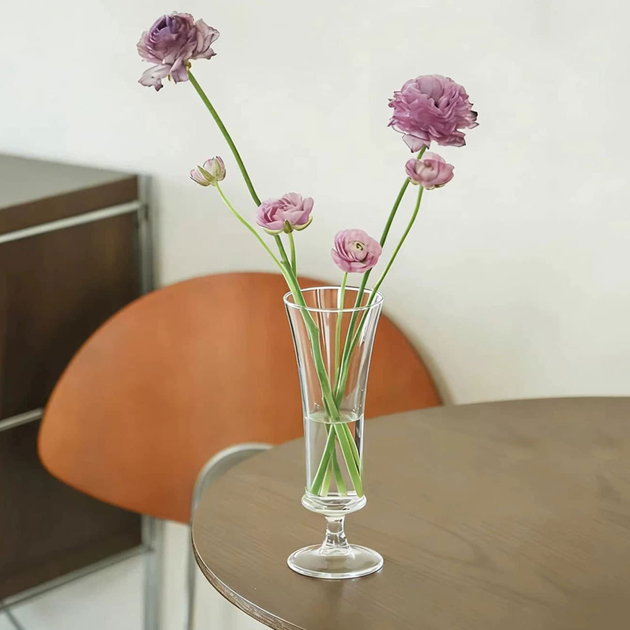 French tall vase glass transparent water culture flower arrangement ornaments high-end niche hydroponic ecological bottle light luxury vase