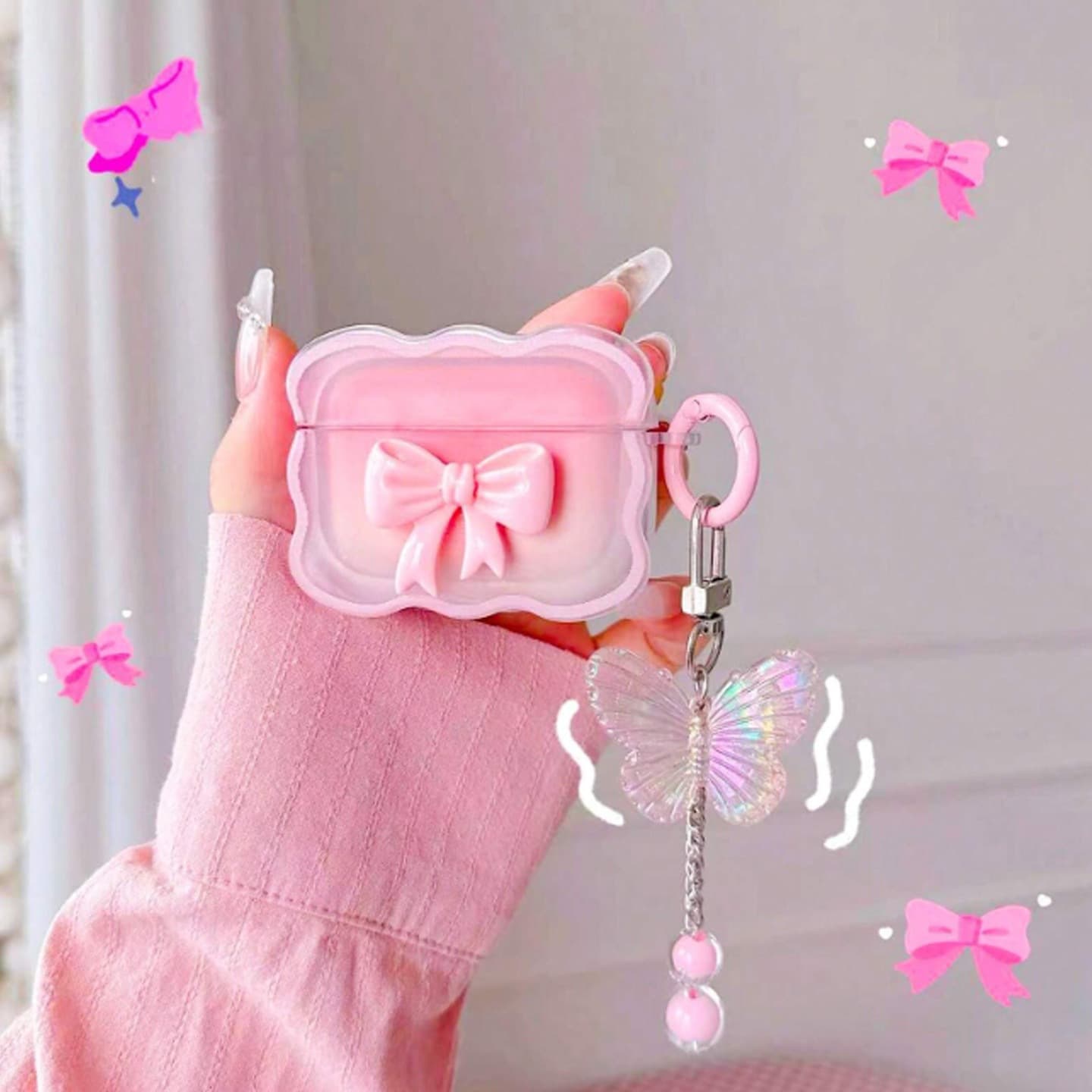 Girl Pink Bow Case for AirPods 3, AirPods 4, and Apple AirPods Pro 2