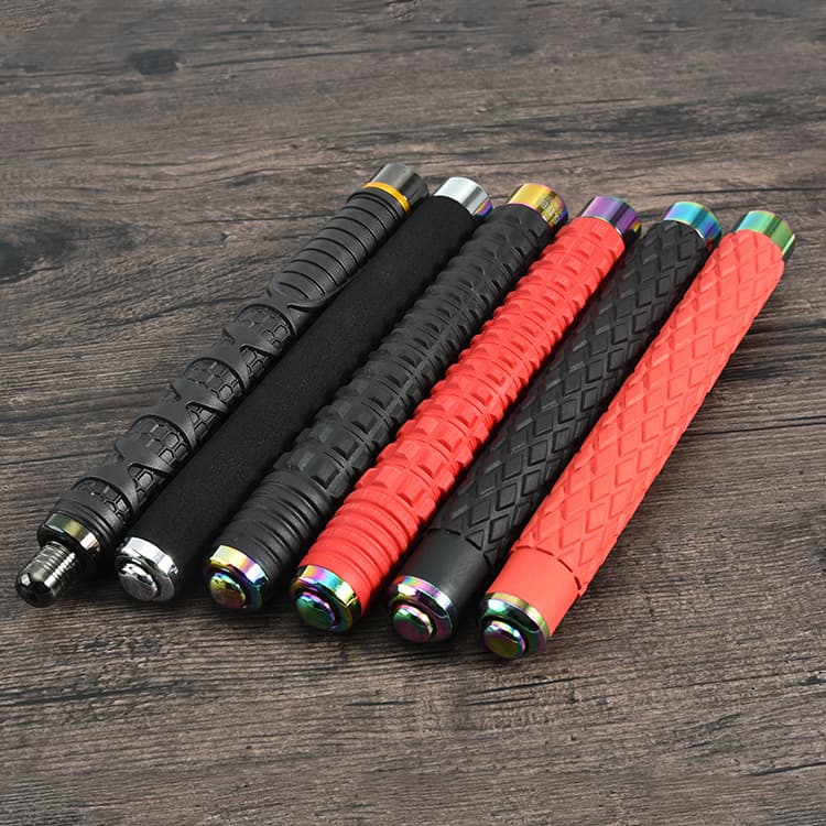 Self-Defense Expandable Baton Three-Section Telescopic Rod Security Equipment Guard Stick Outdoor Vehicle Anti-Theft Weapon Resistance Rod