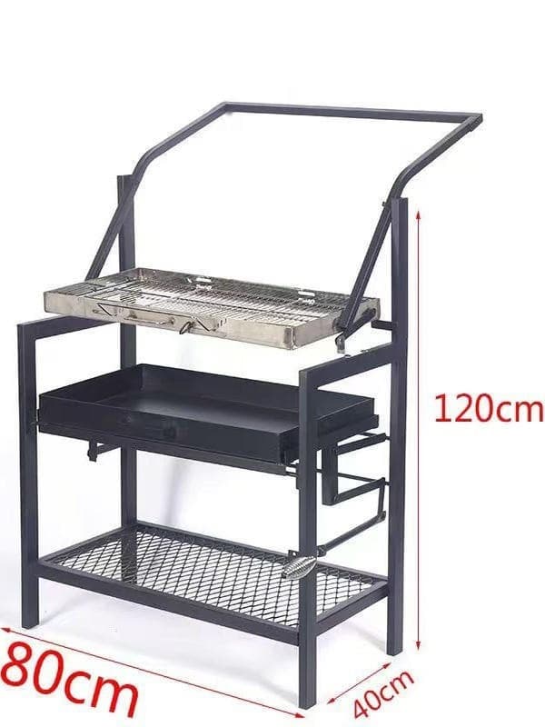 Stainless Steel Rotating and Tilting Grill Rack with Height Adjustment for Grilling Fish, Chicken, Lamb Chops, Camping, Home Use, Internet-Famous Style
