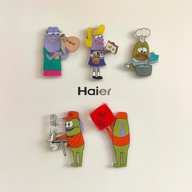 Xiaohongshu Same Style SpongeBob Bikini Bottom Rotating Refrigerator Magnet Acrylic Magnetic Cartoon Anime Decorative Ornament