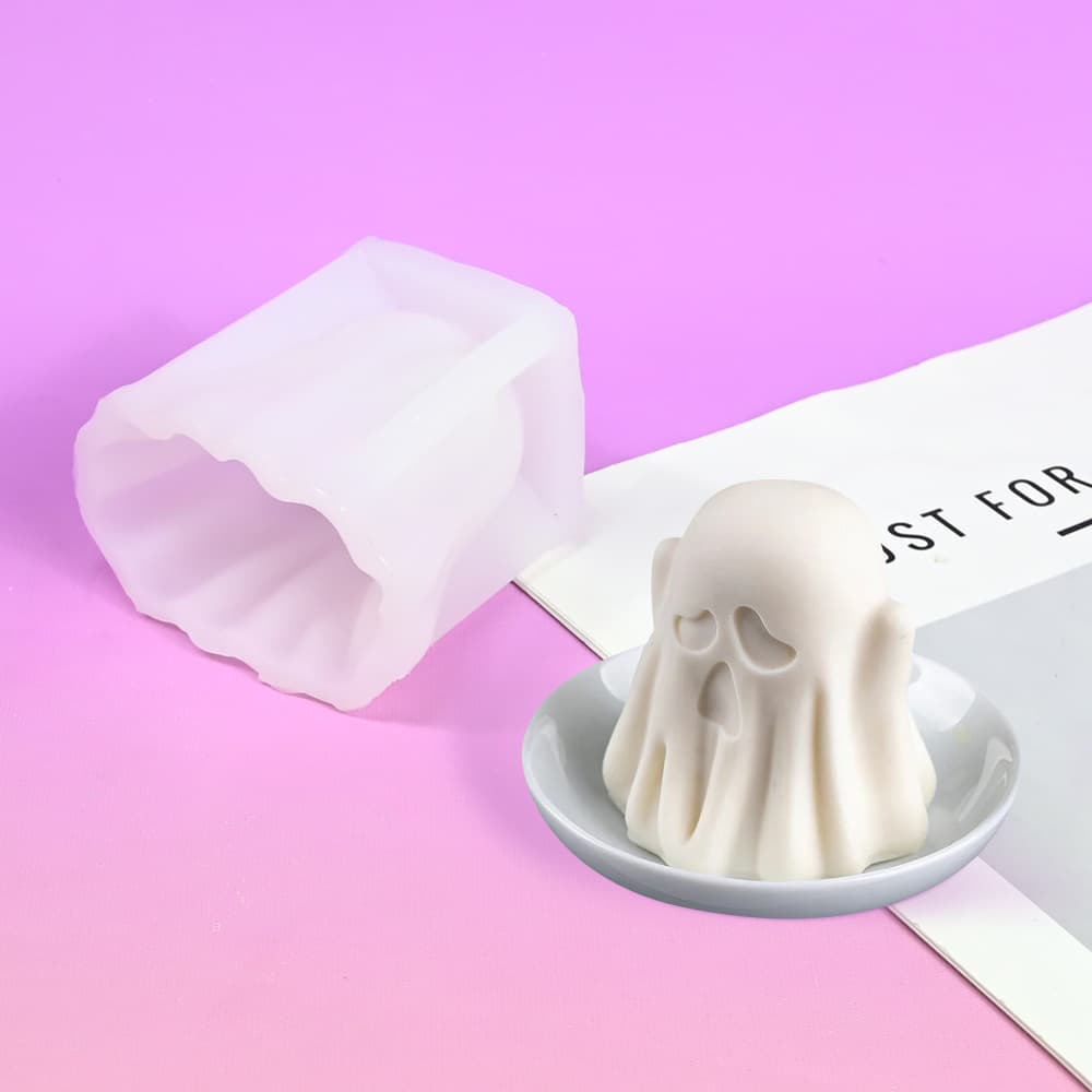 Halloween Ghost Pudding Mold Large & Small Silicone Mousse Cake Baking Tool Handmade Squishy