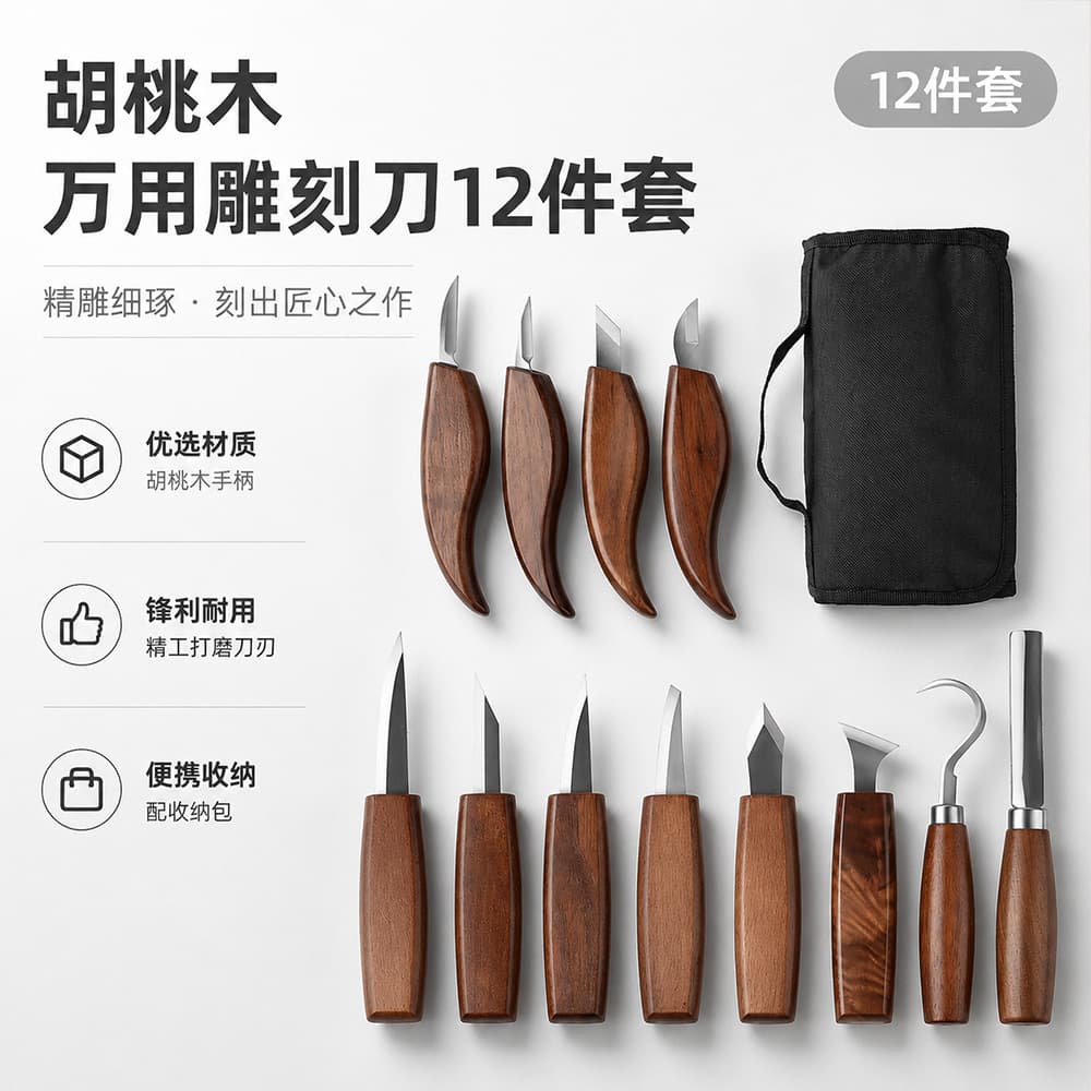 Stainless Steel Wooden Handle Multi-Purpose Carving Knife Kitchen Hand Carving Tool Set Art Knife Wood Carving Knife Woodworking Printmaking Knife