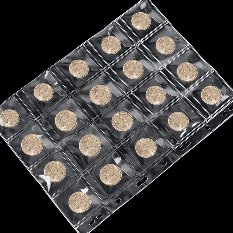 ✅ EVA Commemorative Coin Collection Album with 20, 30, 42 PVC Transparent Pockets for Coins and Stamps