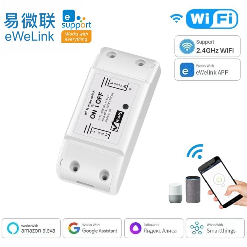 eWeLink WiFi Switch Module for Junction Box, APP Remote Control, Mini Smart Switch