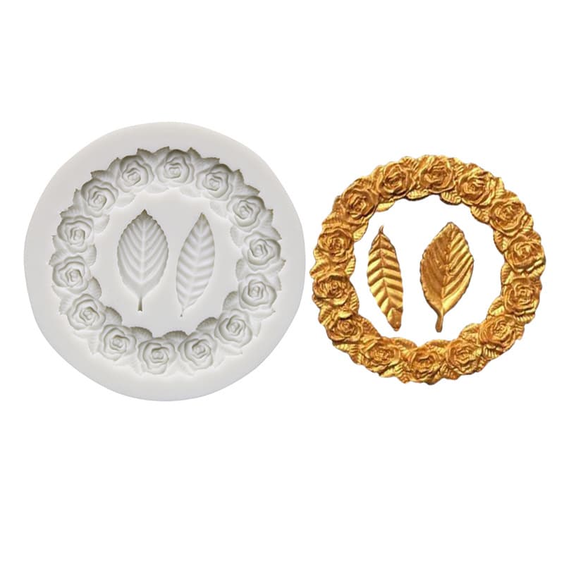 Garland Leaf Liquid Silicone Mold Cake DIY Chocolate Mold Photo Frame Mirror Frame Fondant Baking Mold