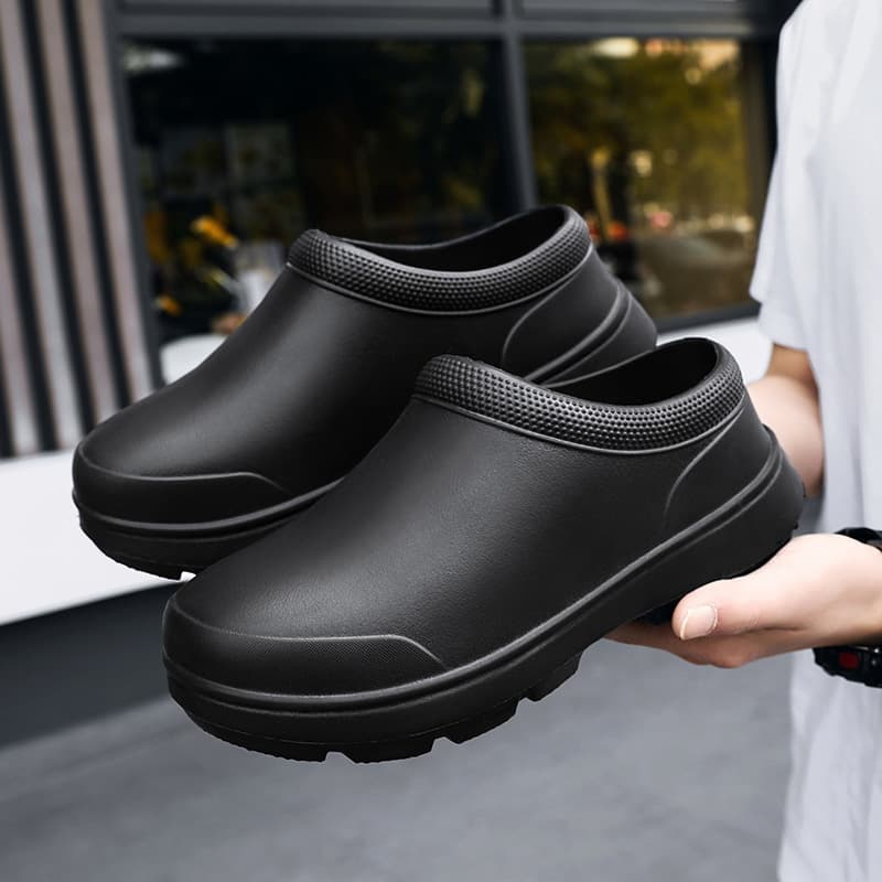Chef Shoes Breathable Non-Slip Waterproof Oil-Proof Kitchen Shoes Men's Work Shoes Nurse Shoes Rain Boots Women's Water Shoes Black Wholesale